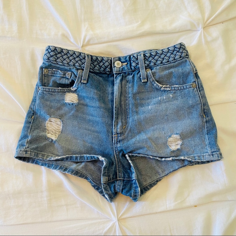 Tularosa Denim Ripped High-Waisted EMMA Shorts